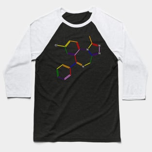 Xanax Molecule Rainbow Chemistry Baseball T-Shirt